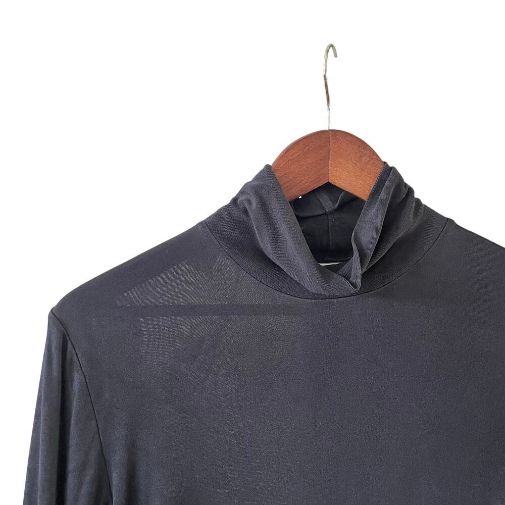 Lands' End Silk Interlock Turtleneck Long Sleeve Top 100% Silk, Women's Medium - Picture 3 of 8
